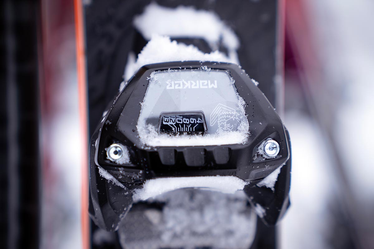 Ski bindings (Marker Griffon DIN closeup)